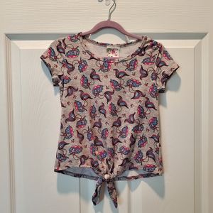 Jenna and Jessie tie-front mermaid top, girls size 5